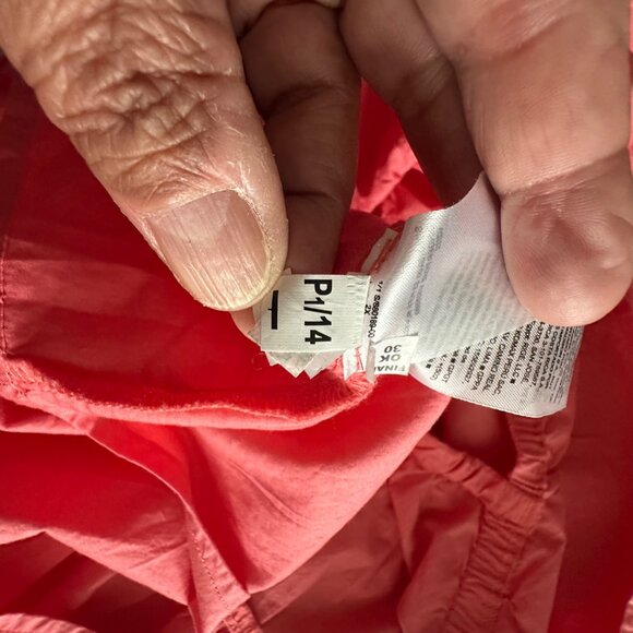 Old Navy Womens Coral Peasant Blouse 2X Cotton Short Sleeve Elastic Neck - Picture 9 of 12